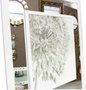 Quadro com Moldura Branca Moderno com Espelho Floral 90x90cm