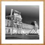 Quadro Decorativo Museu do Louvre em Paris na França em Preto e Branco 50x50cm