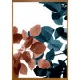 Quadro Decorativo de Folhas Azuis e Marrons 70x100 cm