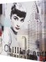 Quadro Tela Impressa Audrey Hepburn Nova York 60x60cm