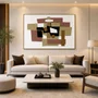 Quadro Decorativo em Canvas com Moldura Dourada Tela Abstrata Arte Moderna 180x120 cm