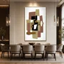 Quadro Decorativo em Canvas com Moldura Dourada Tela Abstrata Arte Moderna 180x120 cm