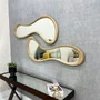 Conjunto de Espelho Orgânico Usinado em Madeira Maciça Nobre de Tauari 130x50CM Cada Peça