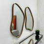 Conjunto de Espelhos Orgânicos: Elegância e Versatilidade com Borda Amadeirada