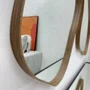 Conjunto de Espelhos Orgânicos: Elegância e Versatilidade com Borda Amadeirada