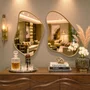 Conjunto de Espelhos Orgânicos: Elegância e Versatilidade com Borda Amadeirada
