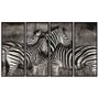Conjunto de Quadros Décor Zebras 160x100 cm Kit com 4 Quadros