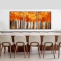 Conjunto de Quadros Florais Árvores Tela Canvas com Moldura 190x80 cm