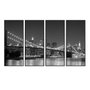 Conjunto de Quadros Nova York Ponte Brooklyn Kit 4 Quadros de 47x113cm