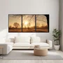 Conjunto de Quadros Paisagem Nascer do Sol Kit com 3 Quadros: Decore com Estilo e Tranquilidade em Casa