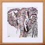Quadro Decorativo Ilustração Elefante Colorido 40x40cm