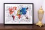 Quadro Decorativo Abstrato Mapa Mundo 70x50cm