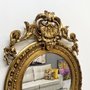 Espelho Clássico Arredondado com Moldura Folheada Dourada 80x105 cm