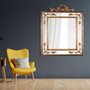 Espelho Clássico com Moldura e Apliques Folheados com Folha Ouro 100x140 cm