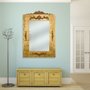 Espelho Clássico com Moldura em Folha de Ouro 90x140 cm