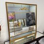 Espelho Clássico Decorativo com Moldura e Apliques Dourados 130x130 cm para Lavabo