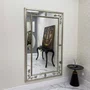 Espelho Clássico Decorativo Royale com Moldura e Apliques Folheados em Prata 120x200 CM