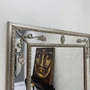 Espelho Clássico Decorativo Royale com Moldura e Apliques Folheados em Prata 120x200 CM