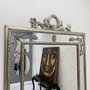 Espelho Clássico Decorativo Royale com Moldura e Apliques Folheados em Prata 120x220 cm
