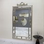Espelho Clássico Decorativo Royale com Moldura e Apliques Folheados em Prata 120x220 cm