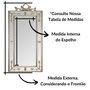 Espelho Clássico Decorativo Royale com Moldura e Apliques Folheados em Prata 120x220 cm