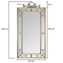 Espelho Clássico Decorativo Royale com Moldura e Apliques Folheados em Prata 120x220 cm