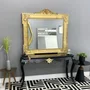 Espelho Clássico Imperiale Folheado à Mão Dourado Envelhecido 130x120CM