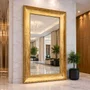 Espelho Clássico Imperium Dourado Folheado a Mão Luxo e Exclusividade 150x250 CM