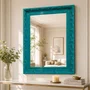 Espelho Cristal Decorativo com Moldura Azul Retrô Plus