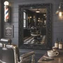 Espelho Cristal Decorativo com Moldura Preta Laqueada para Lavabo, Banheiro e Quarto