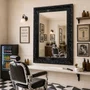 Espelho Cristal Decorativo com Moldura Preta Laqueada para Lavabo, Banheiro e Quarto