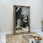 Espelho de Chão Corpo Inteiro com Moldura Clássica  Folheada à Mão Prata 110x180CM