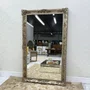 Espelho de Chão Corpo Inteiro com Moldura Clássica  Folheada à Mão Prata 110x180CM