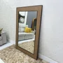 Espelho Decorativo Átrio Moldura Amadeirada com Acabamento em Aço Carbono 120x180CM
