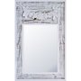 Espelho Decorativo Branco Provençal com Aplique Floral