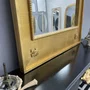 Espelho Decorativo Clássico com Moldura em Madeira Folheada em Dourado 90x150 cm