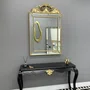 Espelho Decorativo Clássico Dourado com Moldura Folheada à Mão em Folha Ouro