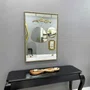 Espelho Decorativo Clássico Moldura Prata com Apliques Folheados à Mão 70x100 cm