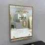 Espelho Decorativo Clássico Retangular Moldura Prata com Apliques Folheados à Mão 70x100 cm