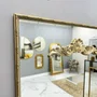 Espelho Decorativo Clássico Retangular Moldura Prata com Apliques Folheados à Mão 70x100 cm