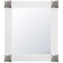 Espelho Decorativo com Moldura Branca e Apliques Prata