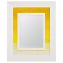 Espelho Decorativo com Moldura Branca com Amarelo Rústico