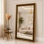 Espelho Decorativo Cristal  na Cor Dourado Envelhecido e Preto