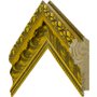 Espelho Decor Cristal Dourado com Moldura Gravada de Madeira
