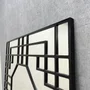 Espelho Decorativo Geométrico Octagonal Sofisticado e Elegante Moldura Laqueada 100x100CM