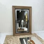 Espelho Decorativo Nexus Moldura Externa Amadeirada Interna Aço Carbono Vazado 120x180CM