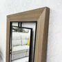 Espelho Decorativo Nexus Moldura Externa Amadeirada Interna Aço Carbono Vazado 120x180CM