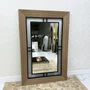 Espelho Decorativo Nexus Moldura Externa Amadeirada Interna Aço Carbono Vazado 120x180CM