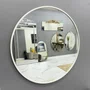 Espelho Decorativo Redondo com Moldura Branca em MDF Laqueado 80CM