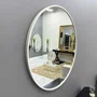 Espelho Decorativo Redondo com Moldura Branca em MDF Laqueado 80CM